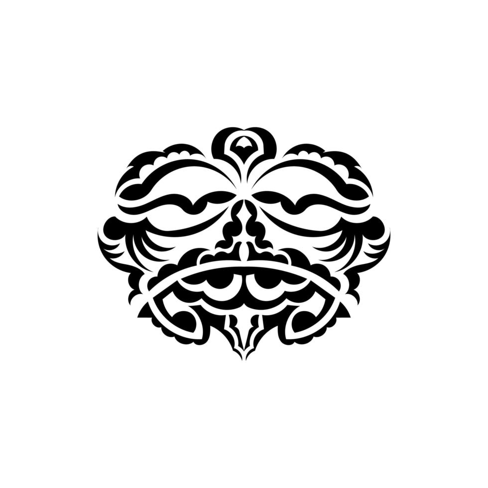 Samurai-Maske. traditionelles Totemsymbol. schwarzes Tattoo im Stil der alten Stämme. isoliert auf weißem Hintergrund. Vektor-Illustration. vektor