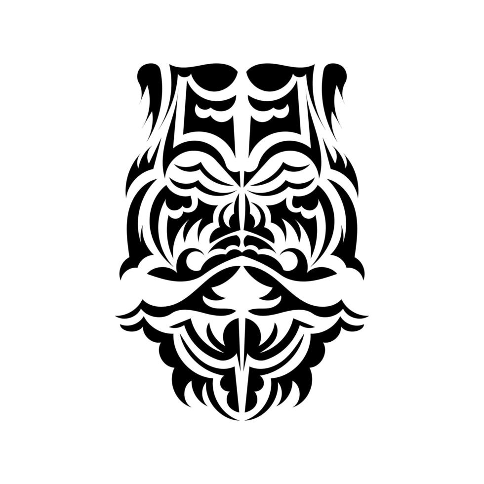 tiki mask design. skrämmande masker i den lokala prydnaden i polynesien. isolerad på vit bakgrund. platt stil. vektor. vektor