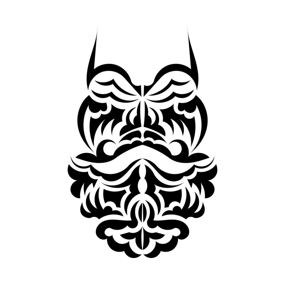 Maori-Maske. erschreckende masken im lokalen ornament polynesiens. isoliert. flacher Stil. Vektor. vektor