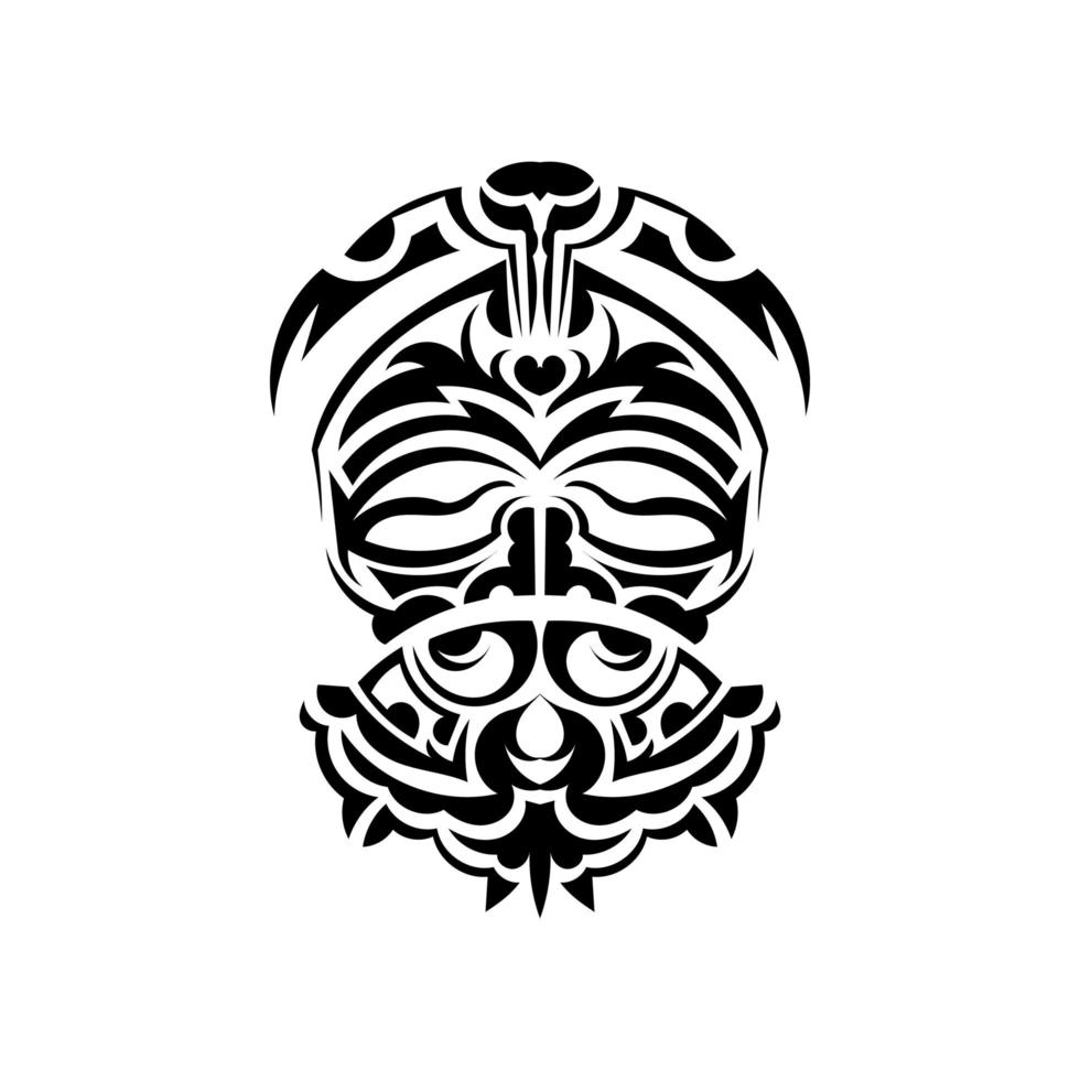 Stammesmaske. monochrome ethnische Muster. Schwarzes Tattoo im Maori-Stil. Schwarz-Weiß-Farbe, flacher Stil. Vektor. vektor