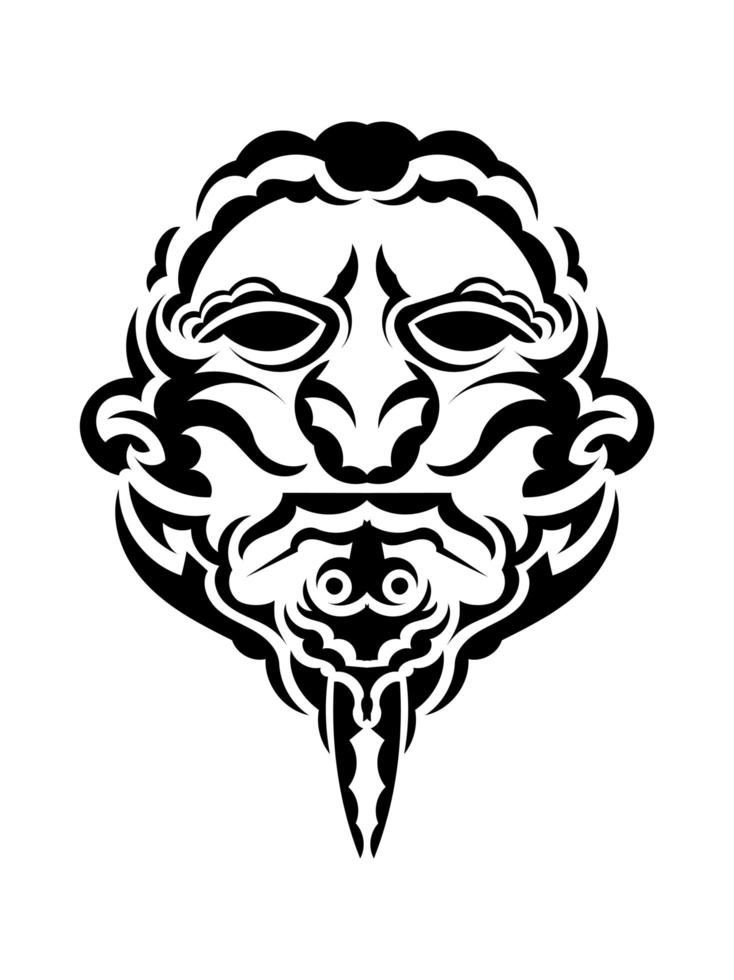 stammask. traditionell totem symbol. svart tatuering i stil med de gamla stammarna. vektor