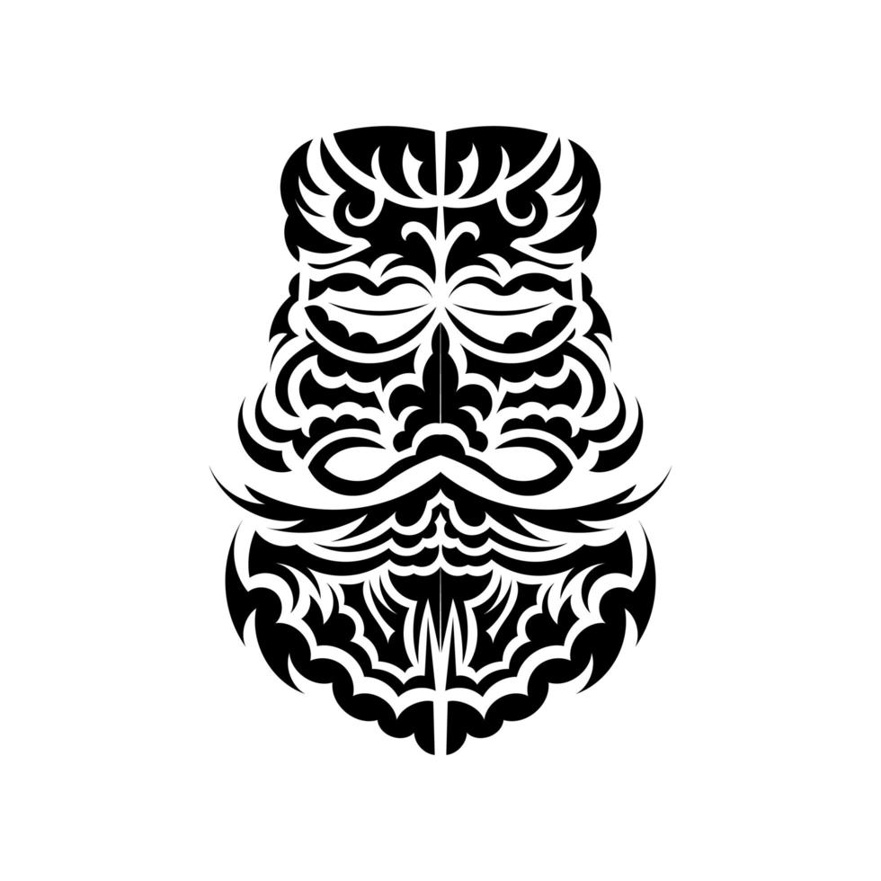 Tiki-Masken-Design. traditionelles dekormuster aus polynesien und hawaii. isoliert. fertige Tattoo-Vorlage. Vektor. vektor