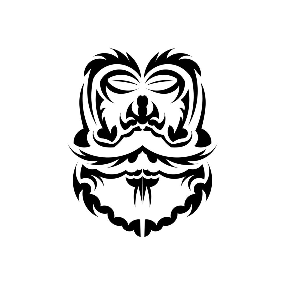 Tiki-Masken-Design. erschreckende masken im lokalen ornament polynesiens. isoliert. Tattoo-Skizze. Vektor. vektor
