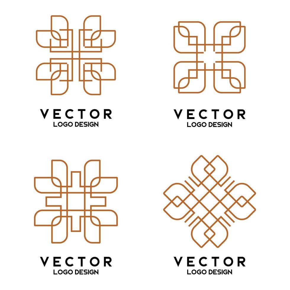 abstrakt linjär emblem logotypdesign vektor