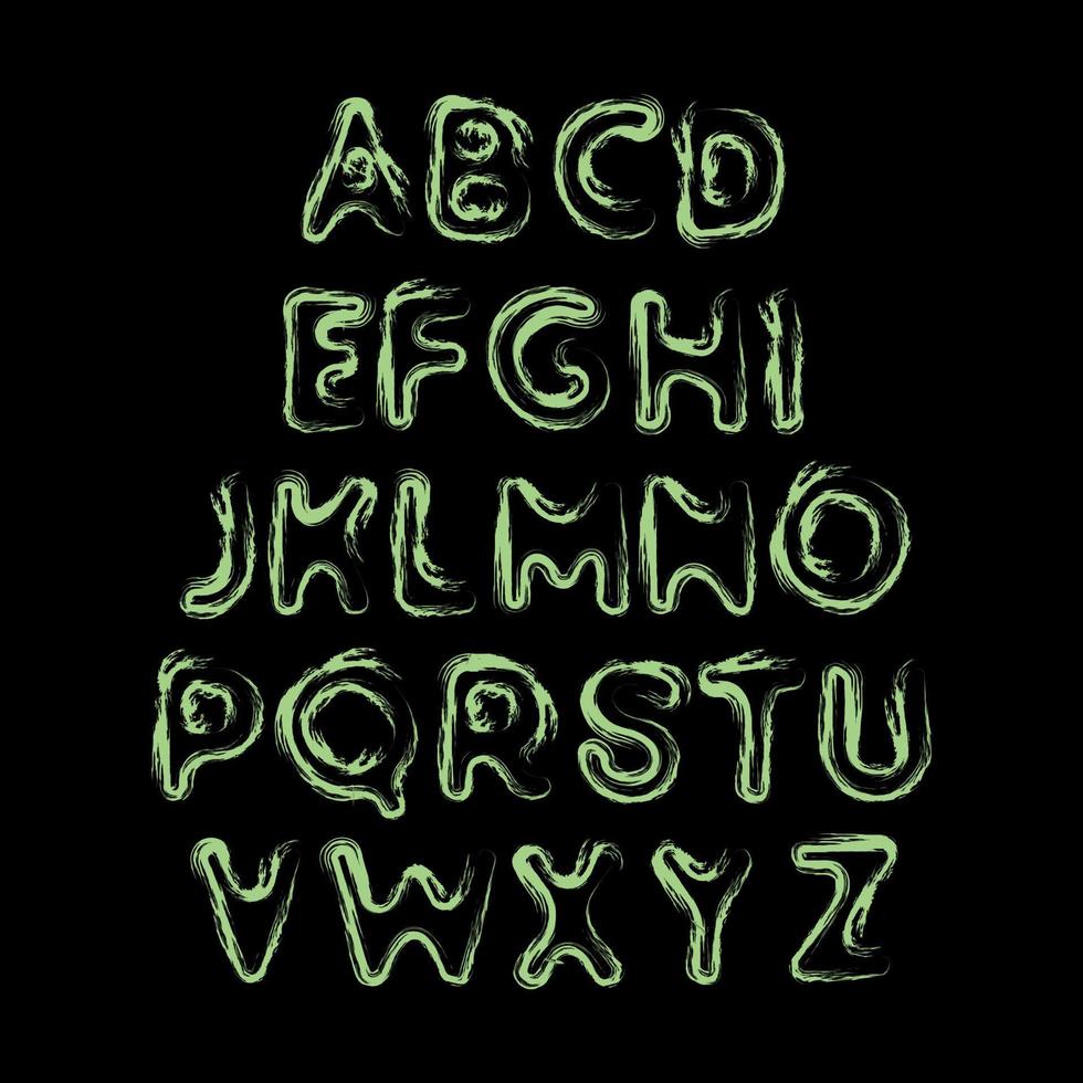 abstrakter handgezeichneter Alphabet-Vektor vektor