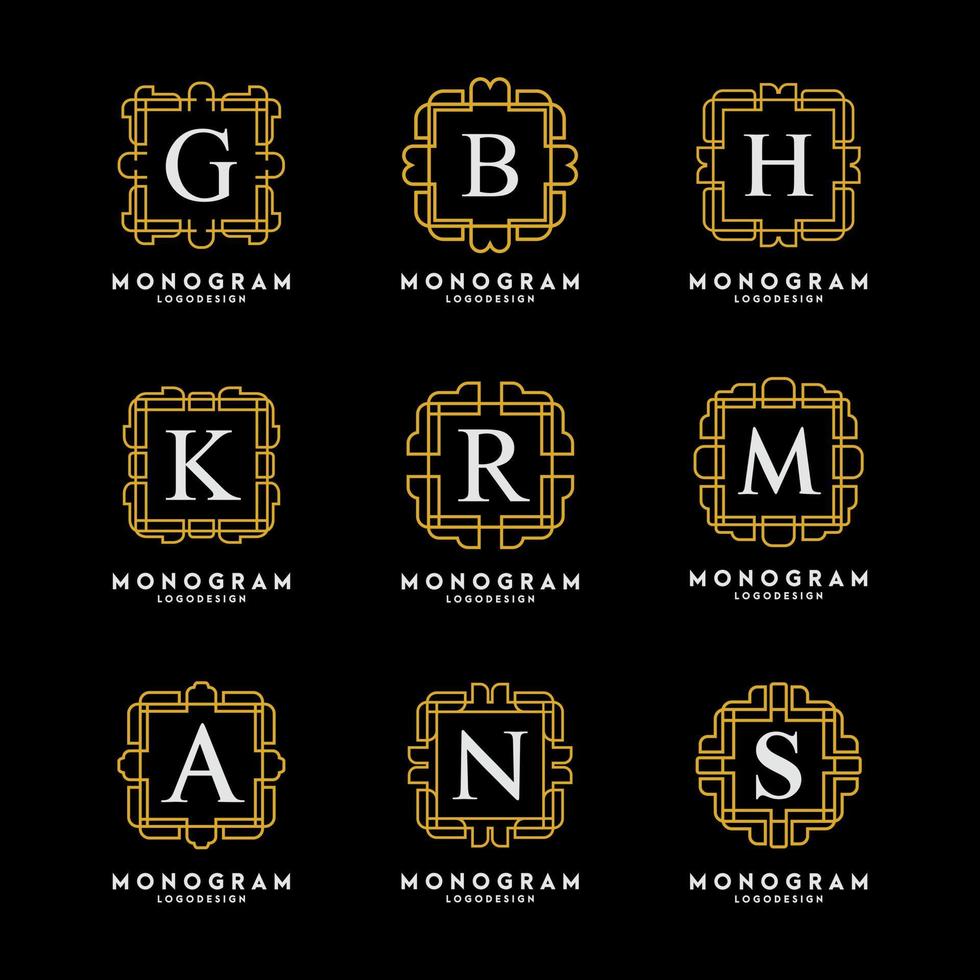 monogram logotyp design vektor set