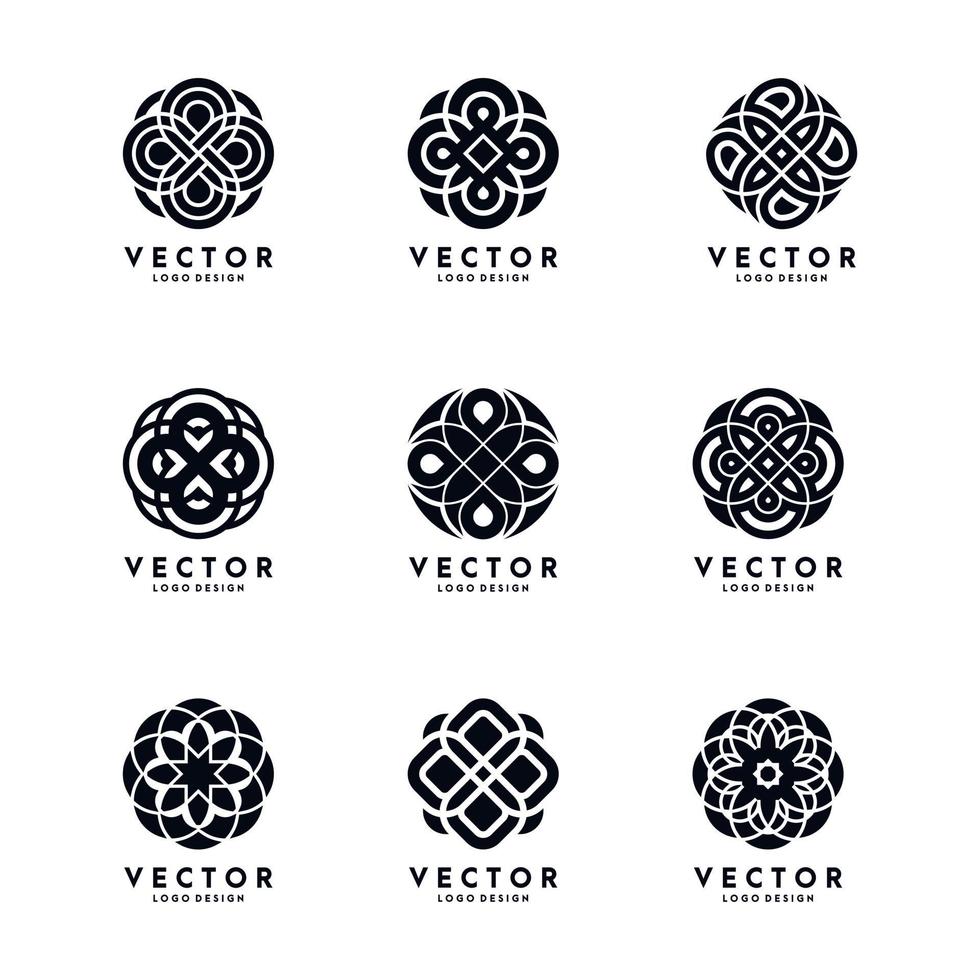 abstrakt trendig symbol logotyp design set vektor