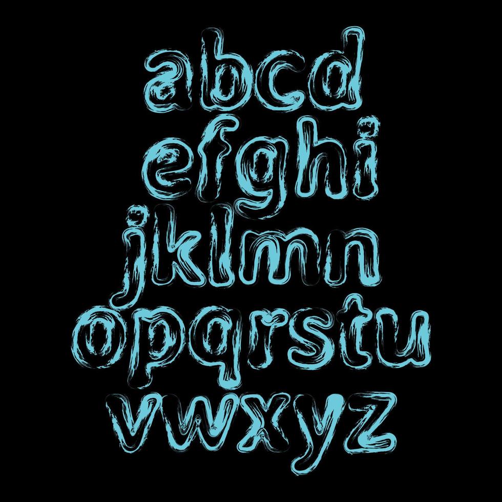 abstraktes handgezeichnetes grafisches alphabet vektor