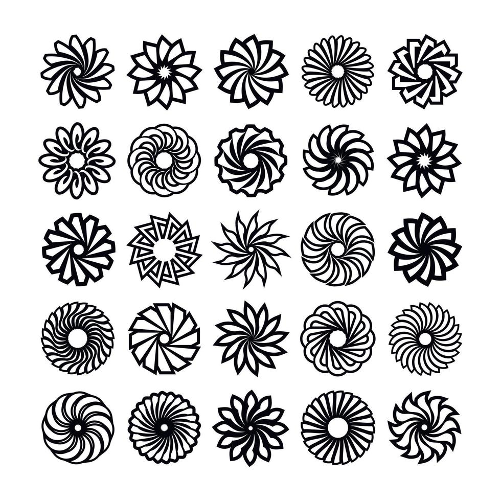 abstrakter Blumenform-Gestaltungselementsatz vektor