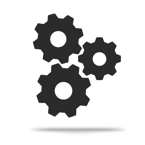 Flat gear icon Einfache, moderne Optik auf einem weißen Hintergrund. vektor