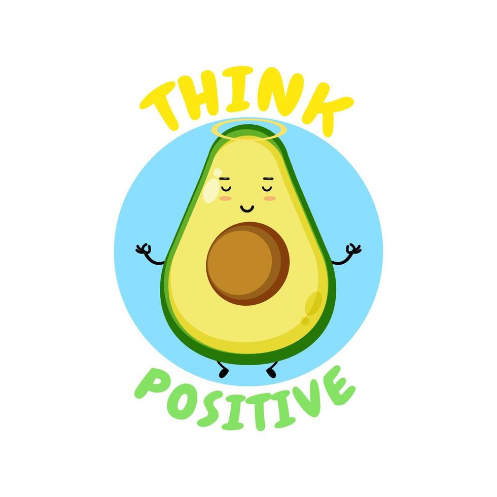 positives denken, süße avocado, die meditation macht vektor