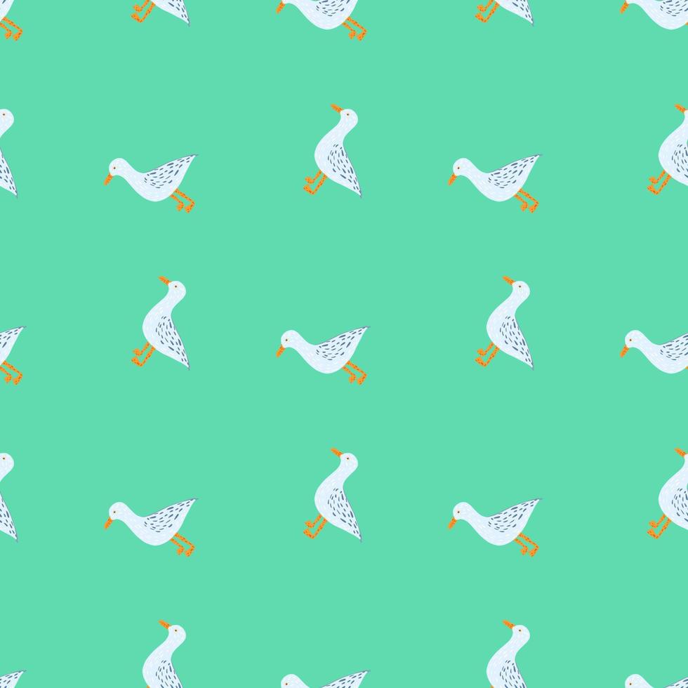 Möwen, die nahtloses Muster stehen. Hintergrund von Seevögeln. vektor