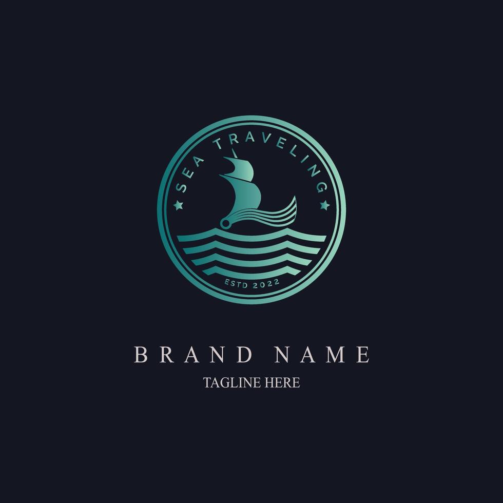 segelbåt havet reser logotyp mall design vektor för varumärke eller företag och andra