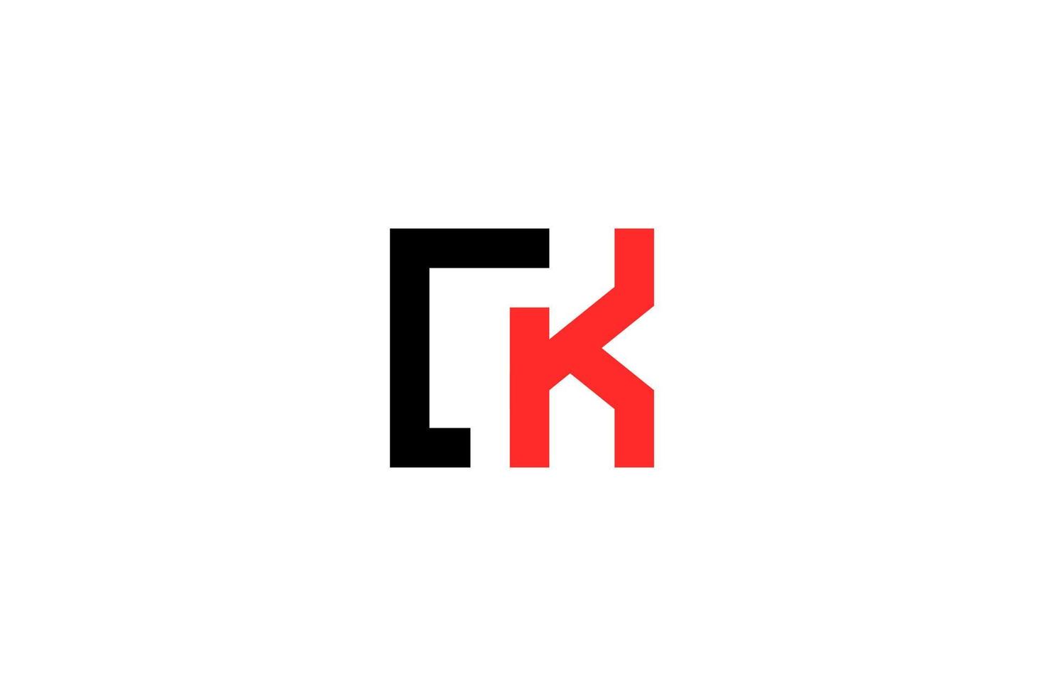 initial ck ck logotyp design vektor mall