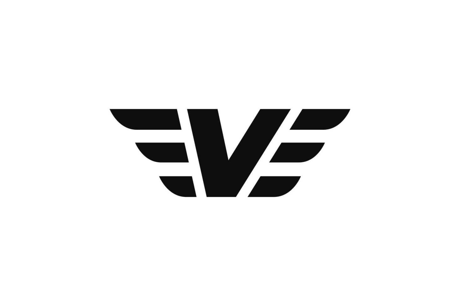 första bokstaven vinge logotyp design vektor