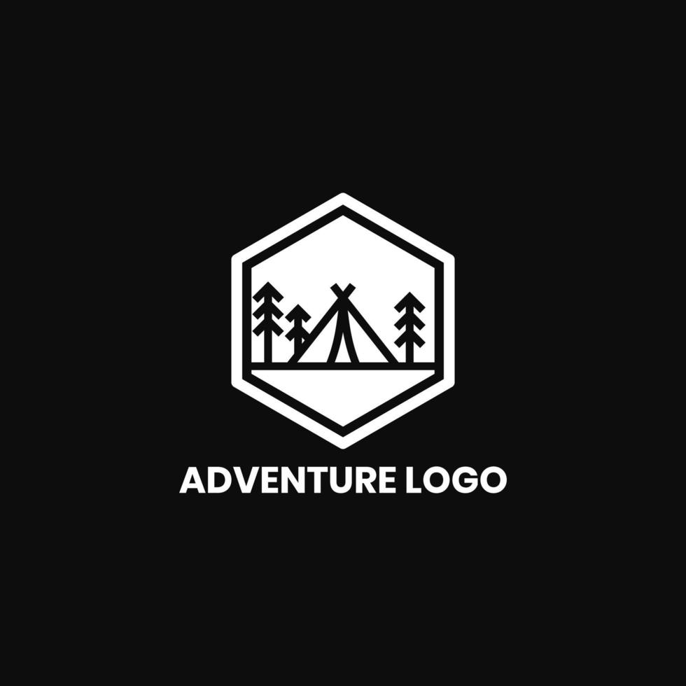 äventyr badge logotyp design vektor