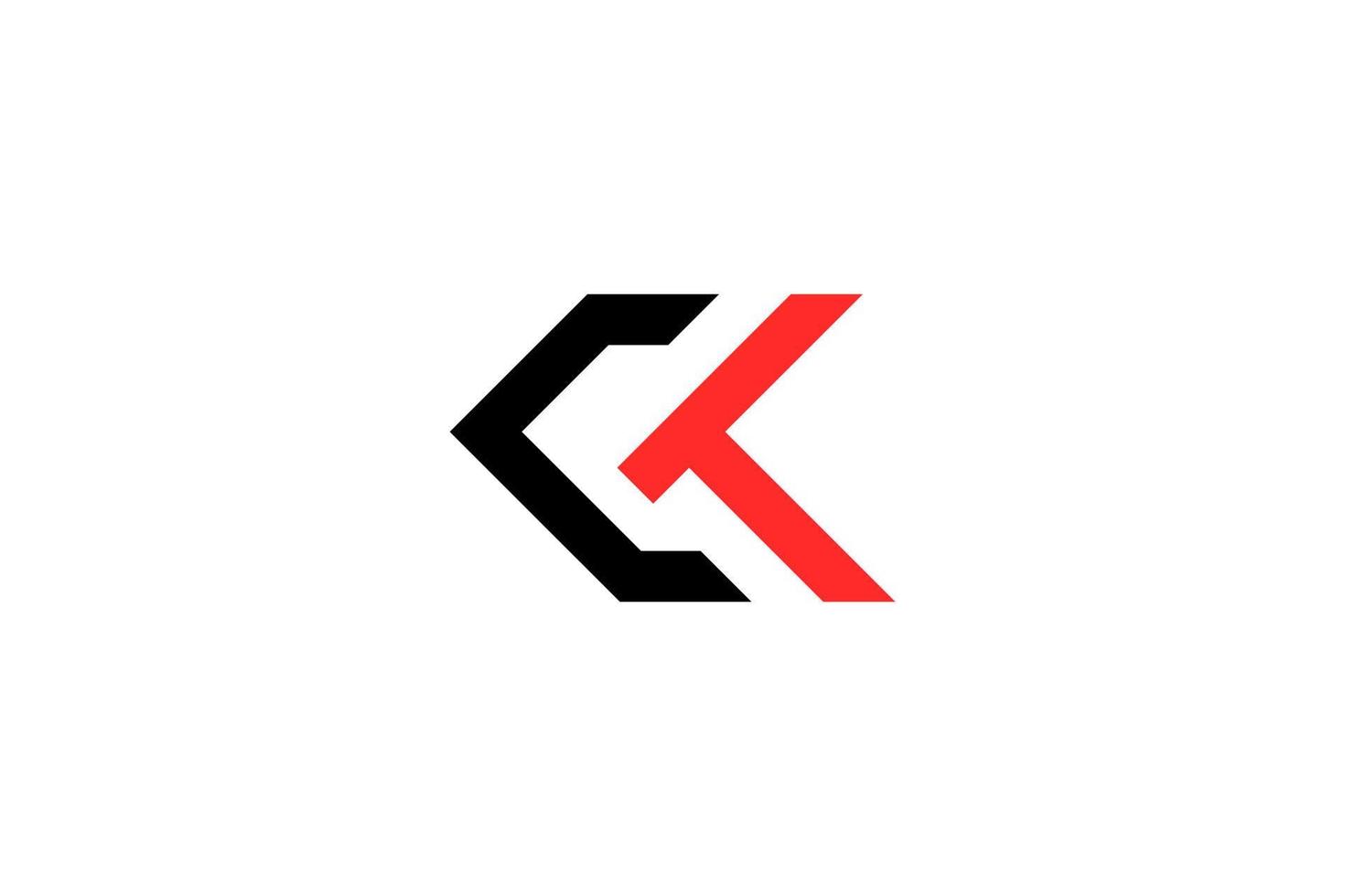initial ck ck logotyp design vektor mall