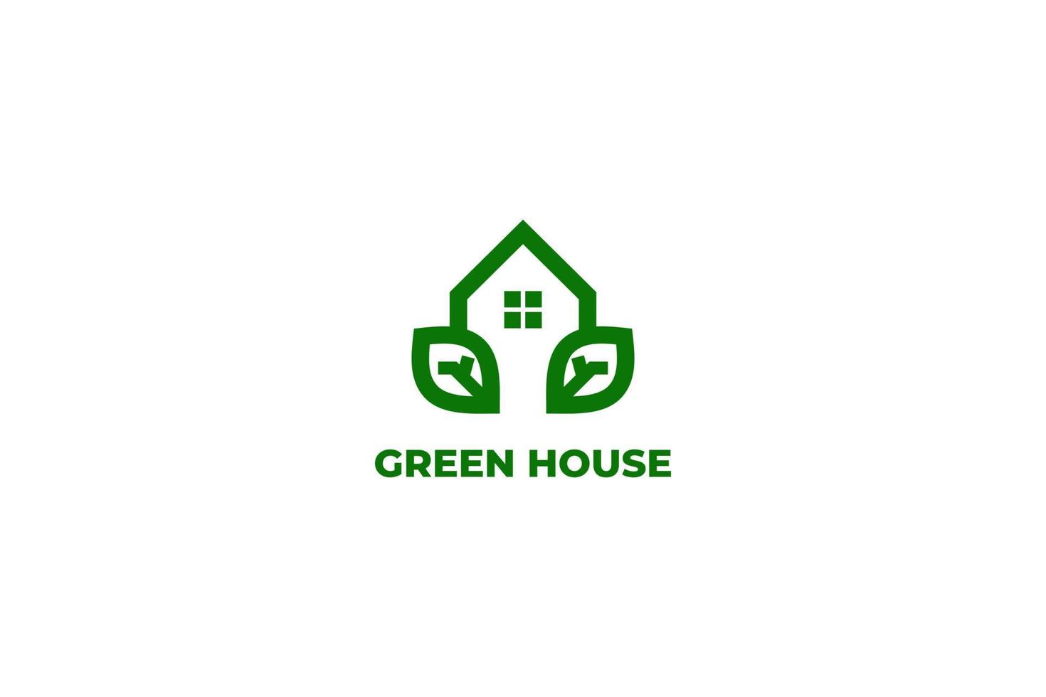 Logo-Design-Vektor für grünes Haus vektor