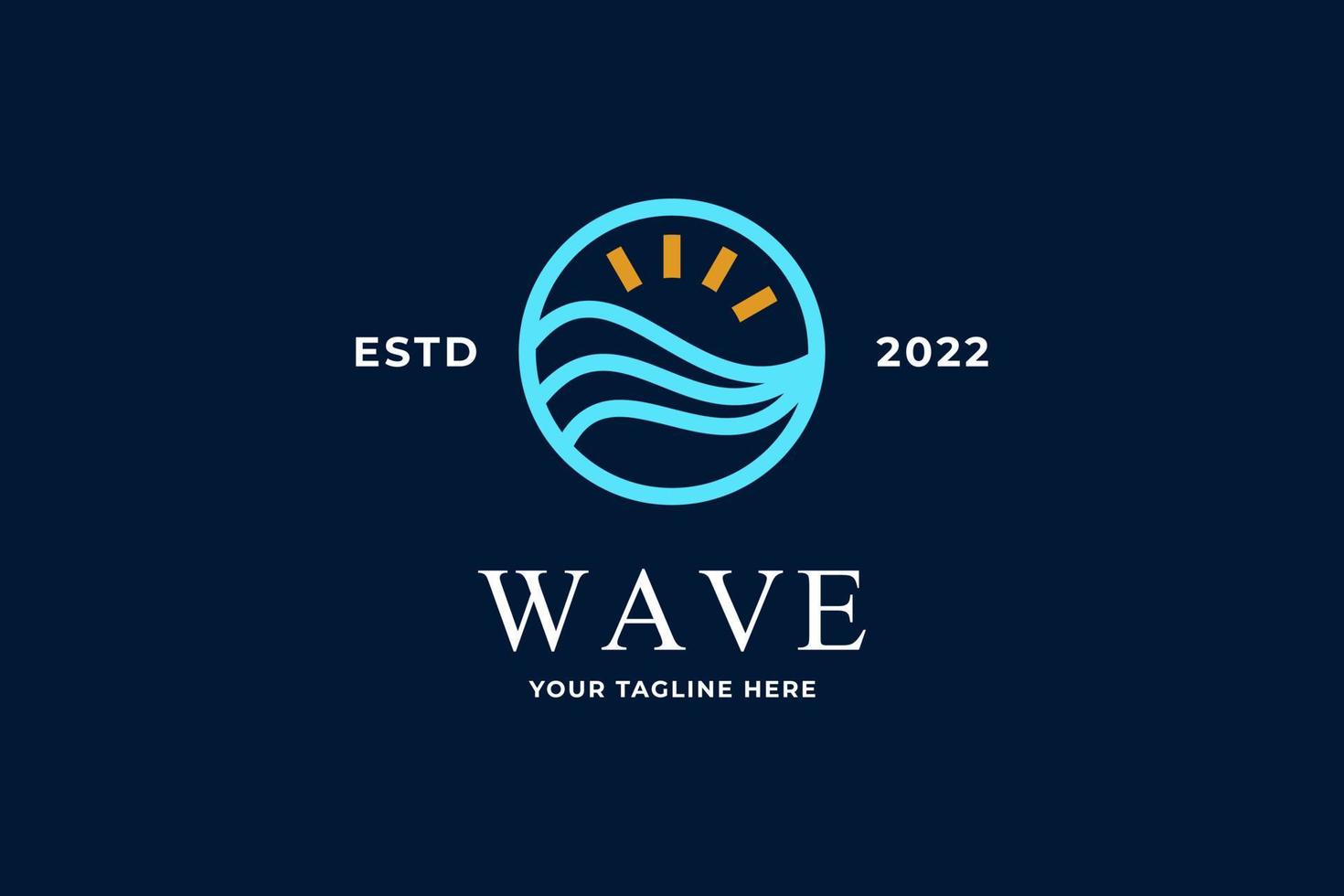 enkel sea wave logotyp design vektor