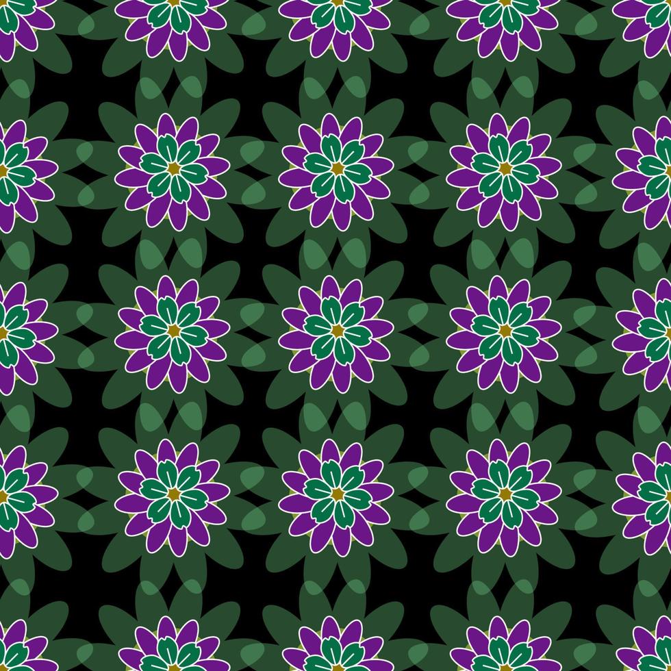 blommor färgat mönster vektor