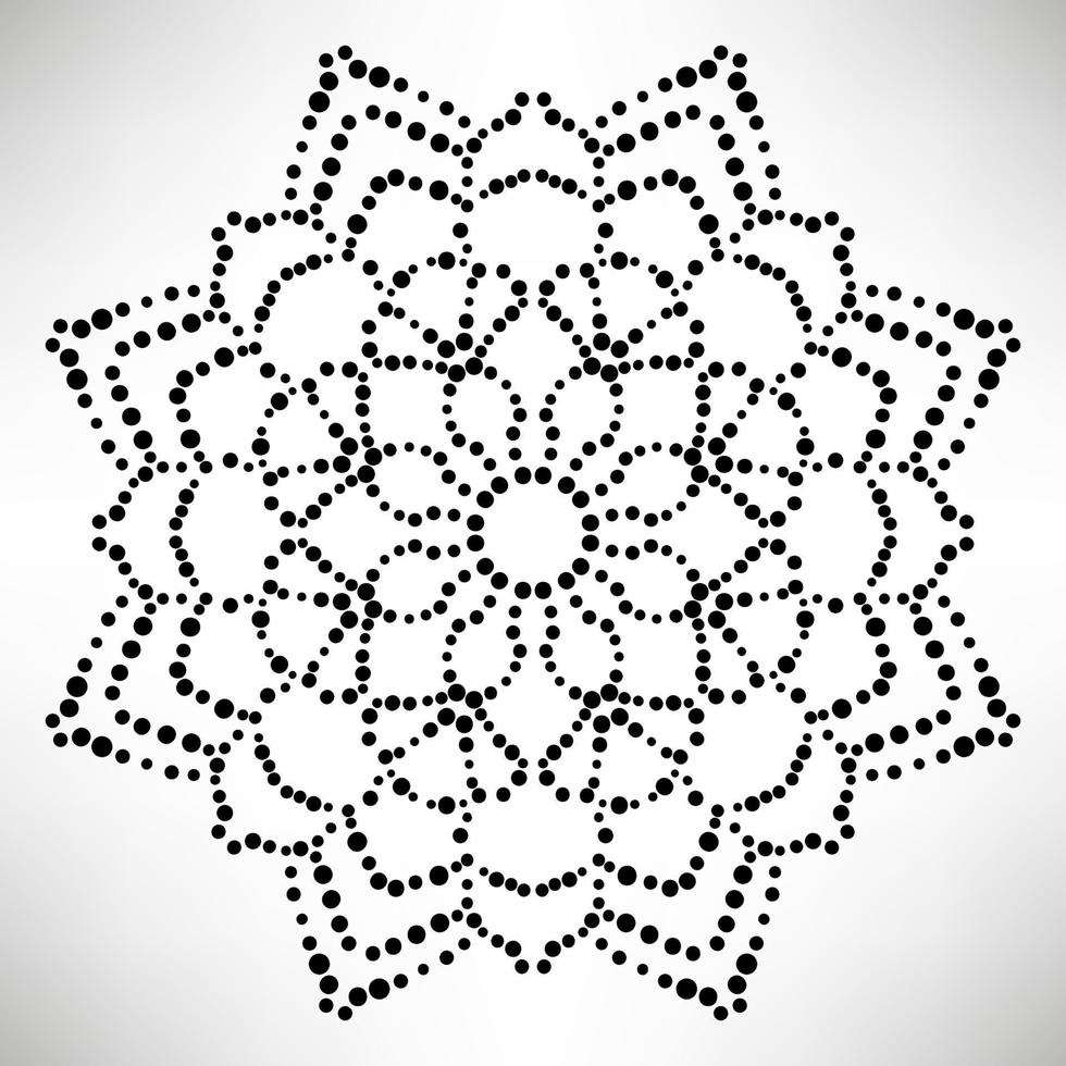 prickig blommandala. dekorativt element. dekorativa runda doodle isolerad på vit bakgrund. geometrisk cirkel element. vektor