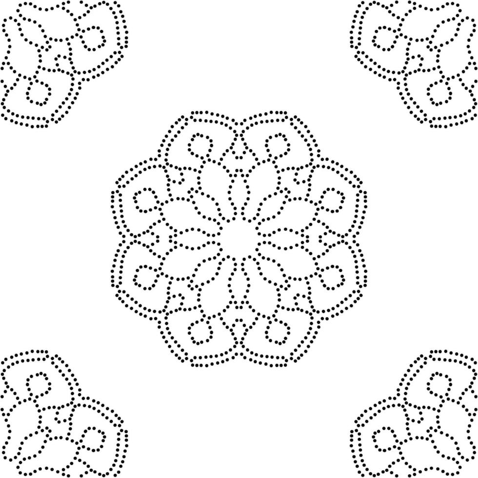 fantasi seamless mönster med dekorativa mandala. abstrakt rund doodle blomma bakgrund. blommig geometrisk cirkel. vektor