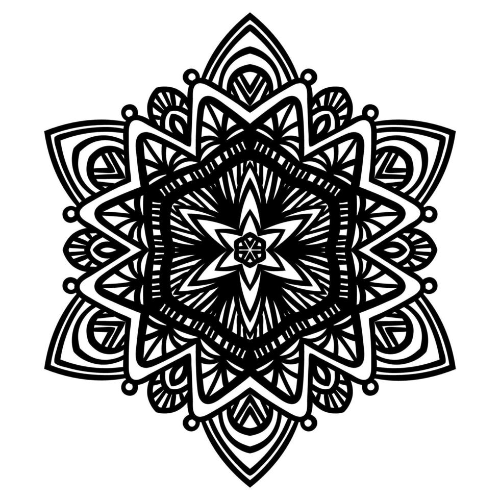 söt mandala. dekorativa runda doodle blomma isolerad på vit bakgrund. geometrisk dekorativ prydnad i etnisk orientalisk stil. vektor