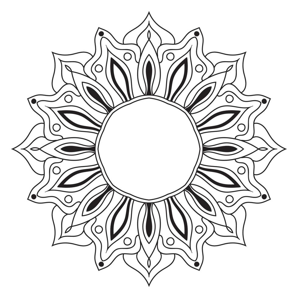 söt mandala. dekorativa runda doodle blomma isolerad på vit bakgrund. geometrisk dekorativ prydnad i etnisk orientalisk stil. vektor