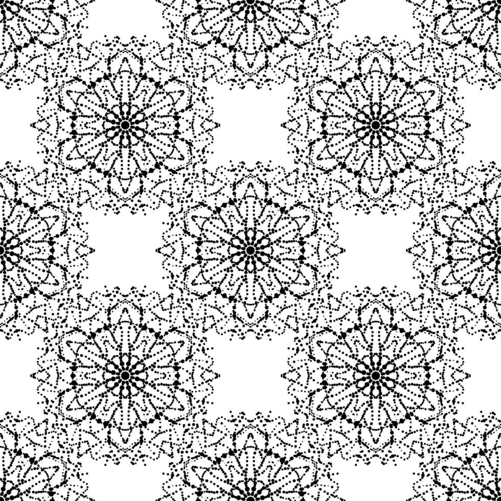 Fantasy Halbton Musterdesign mit Ziermandala. abstrakter runder gepunkteter gekritzelblumenhintergrund. floraler geometrischer Kreis. Vektor-Illustration. vektor