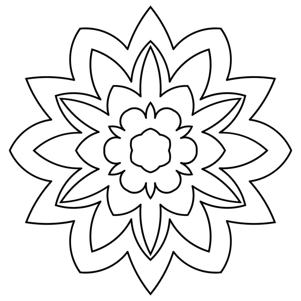 söt mandala. dekorativa runda doodle blomma isolerad på vit bakgrund. geometrisk dekorativ prydnad i etnisk orientalisk stil. vektor