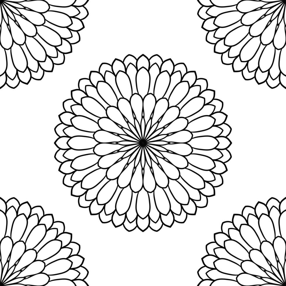 fantasi seamless mönster med dekorativa mandala. abstrakt rund doodle blomma bakgrund. blommig geometrisk cirkel. vektor