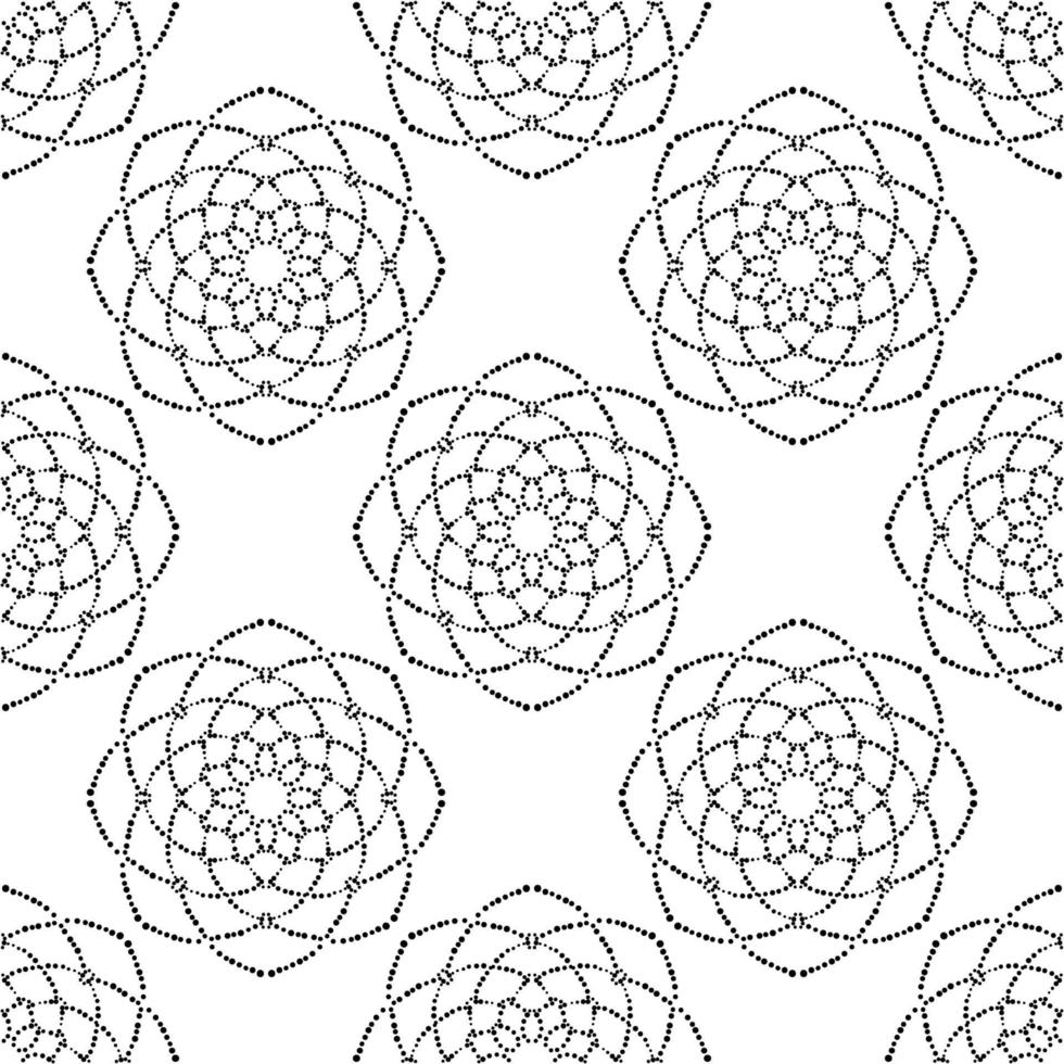 fantasi seamless mönster med dekorativa mandala. abstrakt rund doodle blomma bakgrund. blommig geometrisk cirkel. vektor