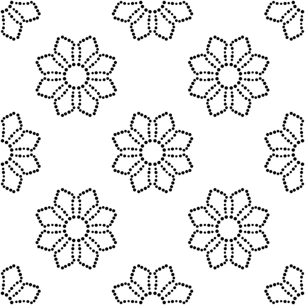 abstrakt prickade sömlösa mönster med mandala blomma. mosaik, kakel. blommig bakgrund. vektor