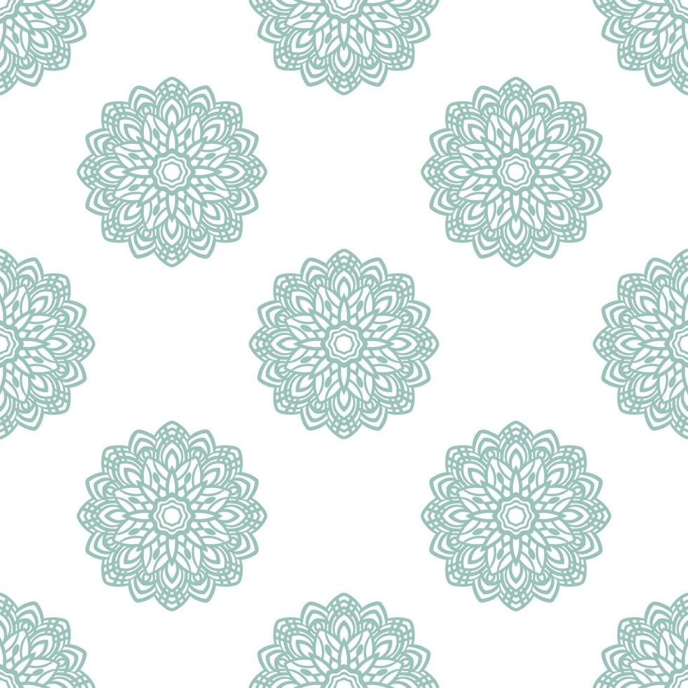 Fantasy Minze Musterdesign mit Ziermandala. abstrakter runder gekritzelblumenhintergrund. floraler geometrischer Kreis. vektor