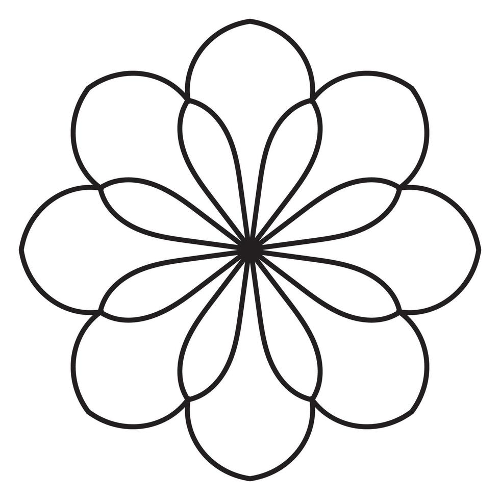 söt mandala. dekorativa runda doodle blomma isolerad på vit bakgrund. geometrisk dekorativ prydnad i etnisk orientalisk stil. vektor