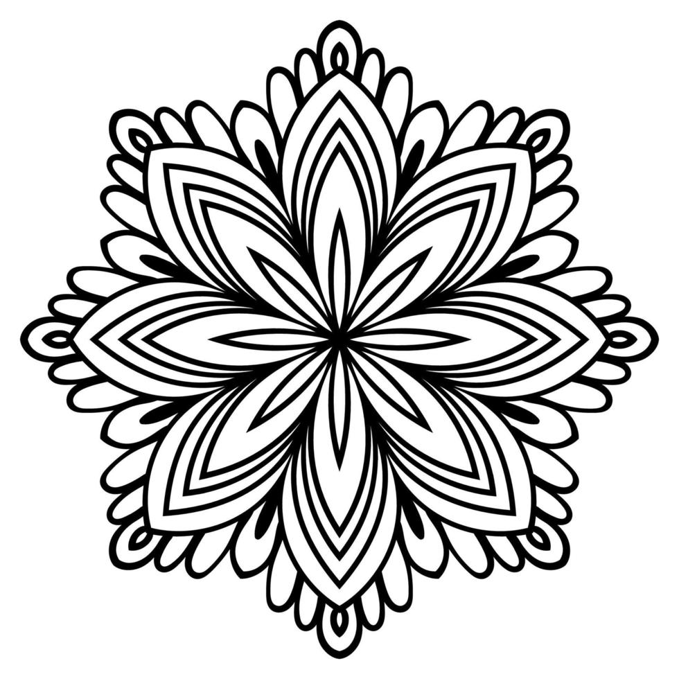 söt mandala. dekorativa runda doodle blomma isolerad på vit bakgrund. geometrisk dekorativ prydnad i etnisk orientalisk stil. vektor