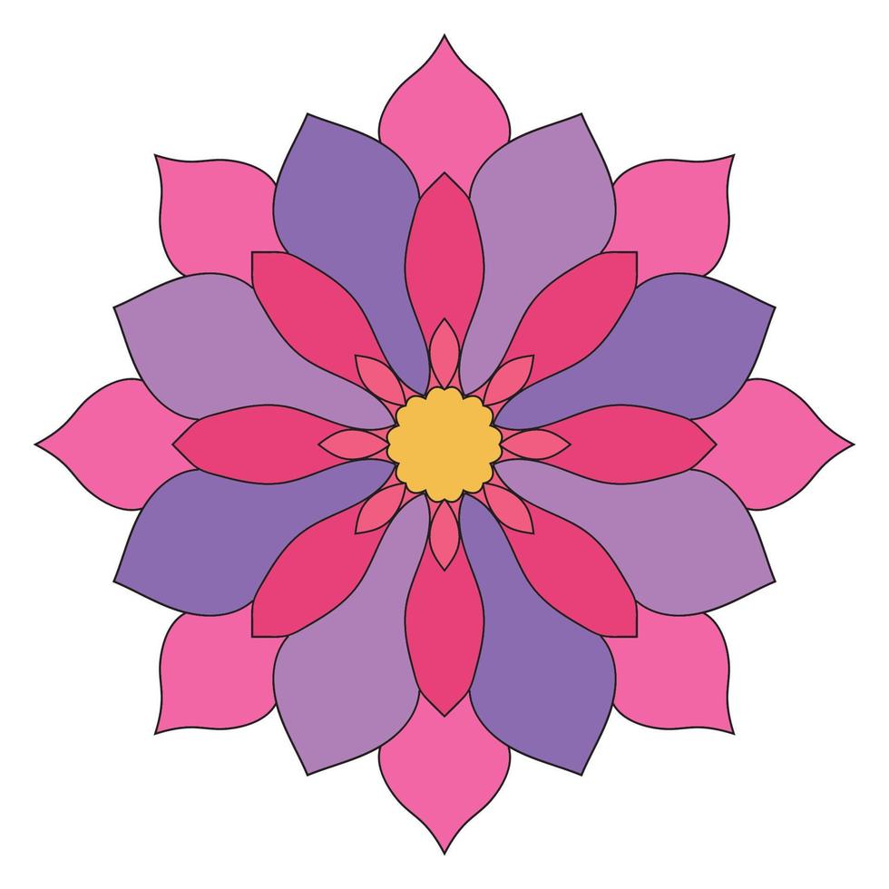 söt färgglad mandala. dekorativa runda doodle blomma isolerad på vit bakgrund. geometrisk dekorativ prydnad i etnisk orientalisk stil. vektor