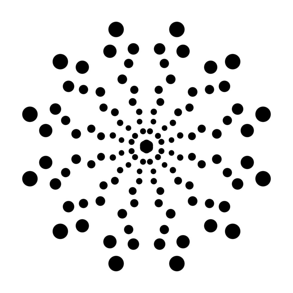 prickig blommandala. dekorativt element. dekorativa runda doodle isolerad på vit bakgrund. geometrisk cirkel element. vektor