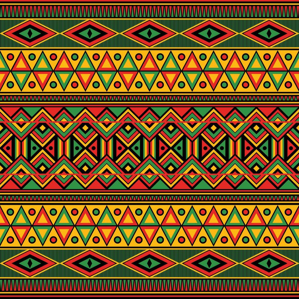 pan afrikansk färg i tribal seamless mönster vektor