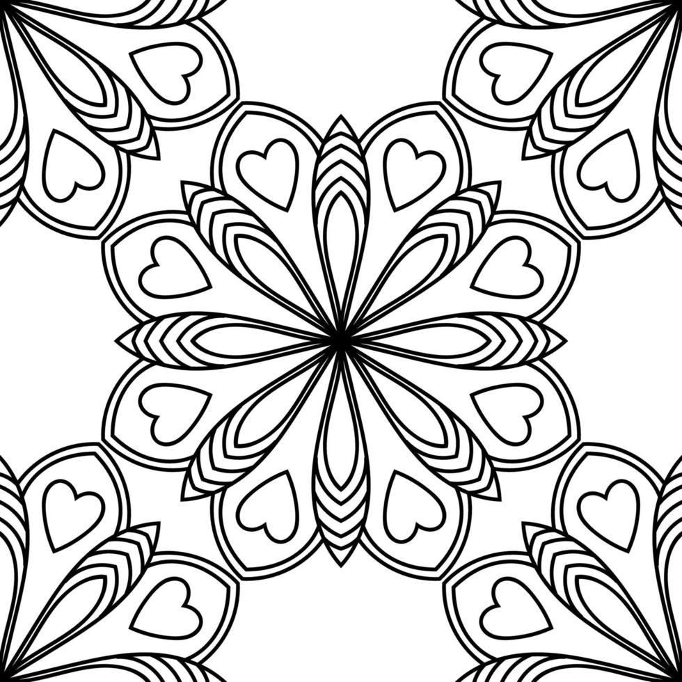 Fantasy Musterdesign mit Ziermandala. abstrakter runder gekritzelblumenhintergrund. floraler geometrischer Kreis. vektor