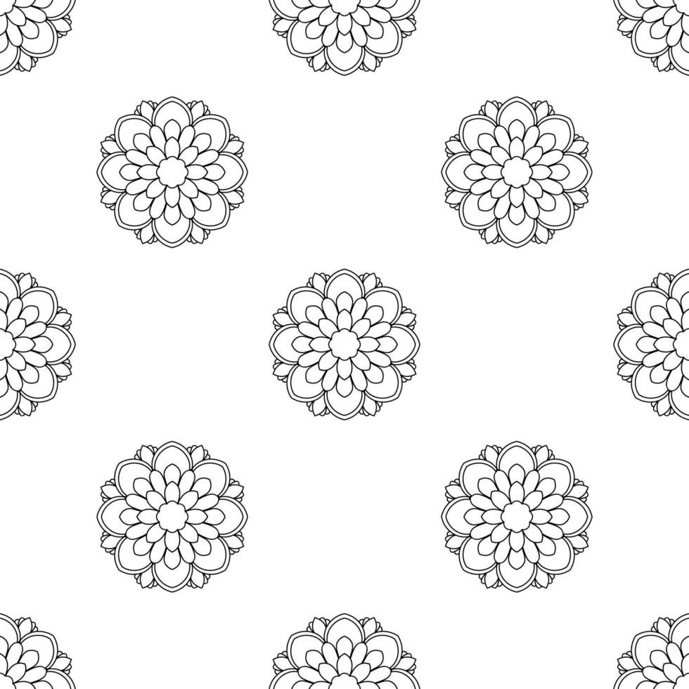 Fantasie Musterdesign mit Ziermandala. abstrakter runder gekritzelblumenhintergrund. floraler geometrischer Kreis. Vektor-Illustration. vektor