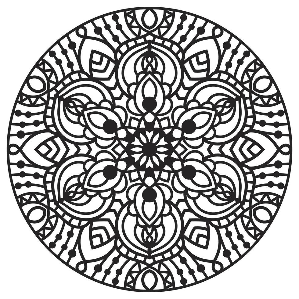 kontur mandala. dekorativa runda doodle blomma isolerad på vit bakgrund. geometrisk cirkel element. vektor