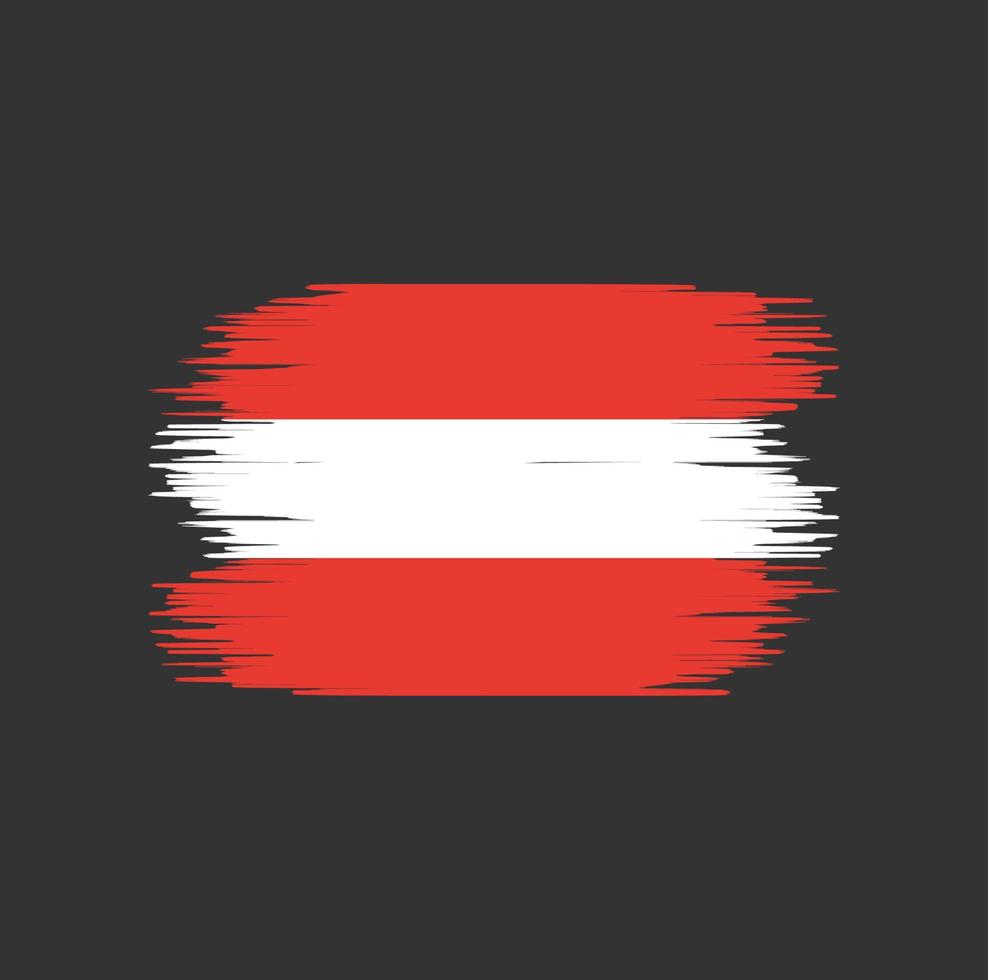 Pinselstrich mit Österreich-Flagge. Nationalflagge vektor