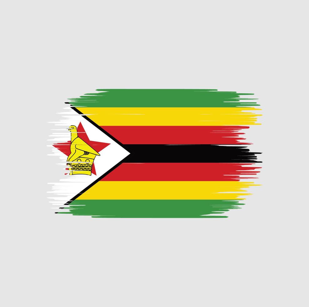 zimbabwe flagga penseldrag. National flagga vektor