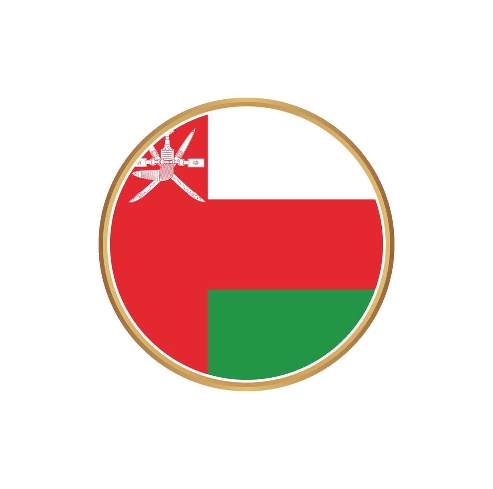 oman flagga med gyllene ram vektor