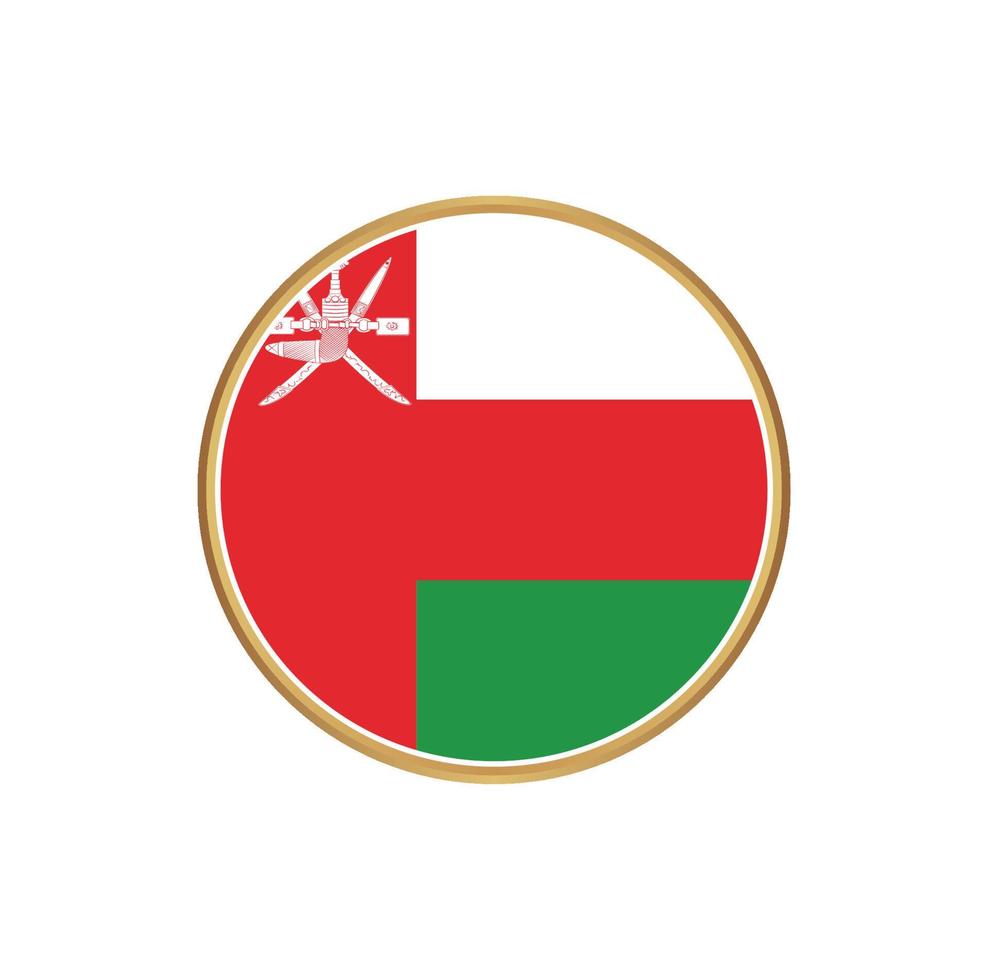Oman-Flagge mit goldenem Rahmen vektor