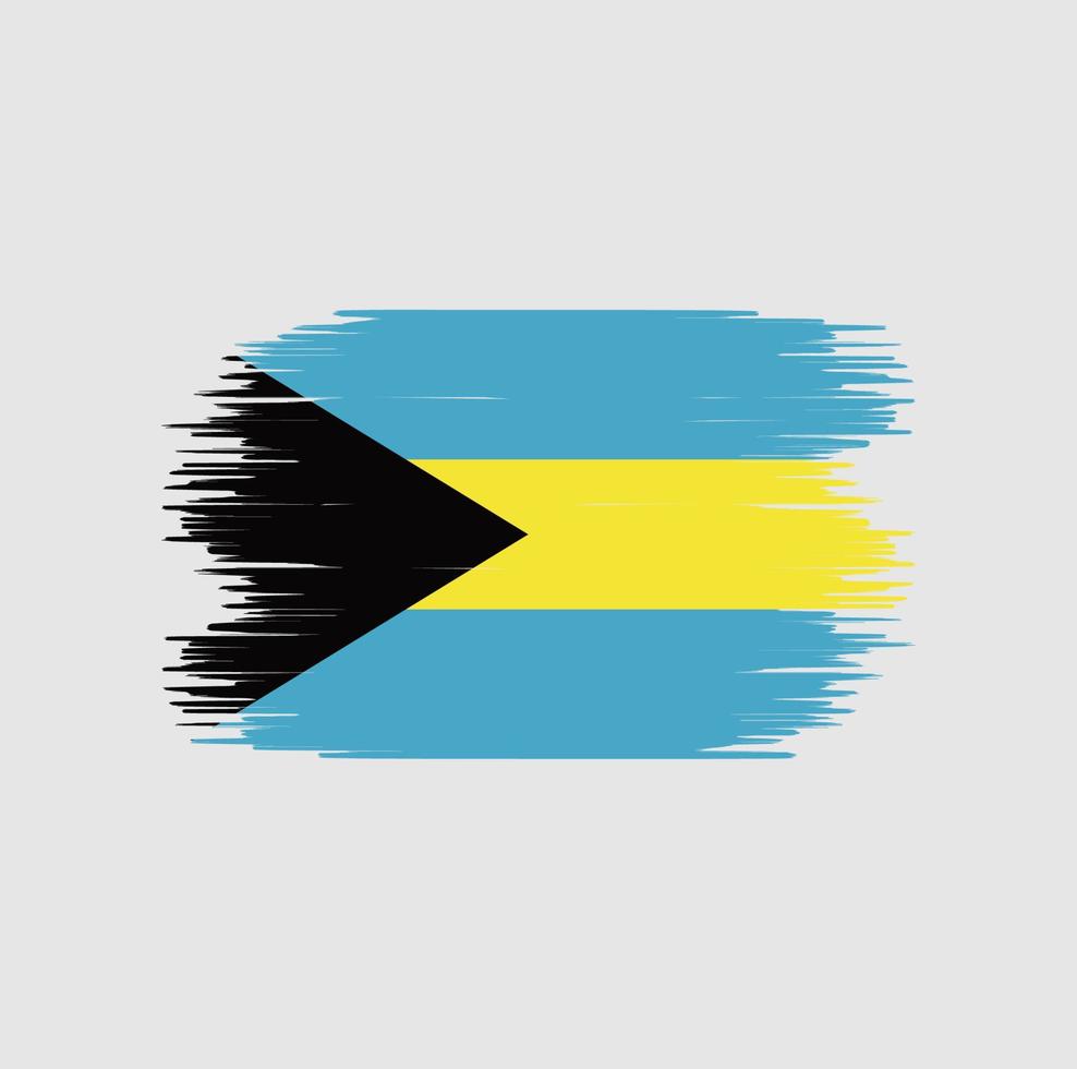 Pinselstrich der Bahamas-Flagge. Nationalflagge vektor