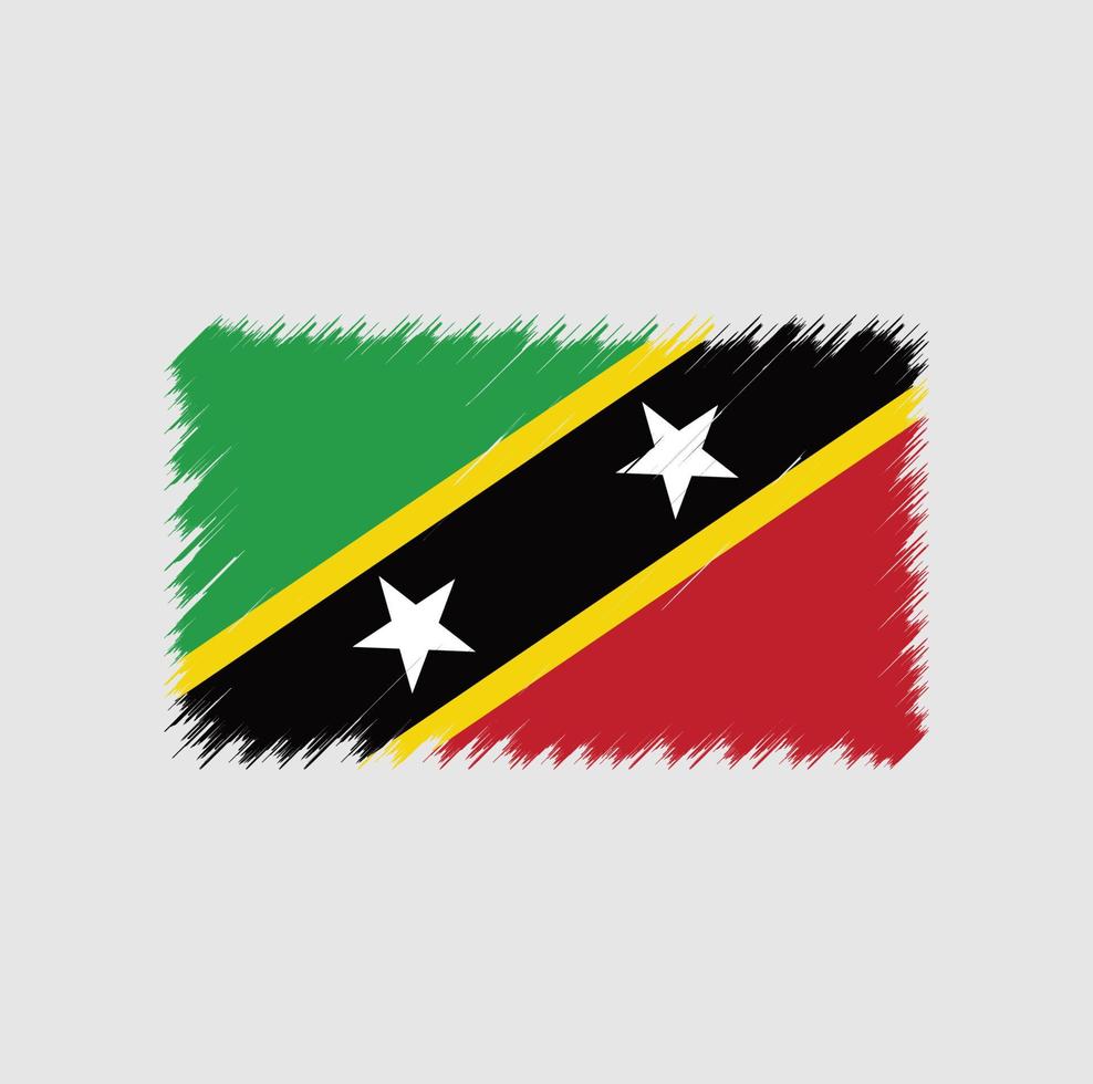 saint kitts och nevis flagga penseldrag. National flagga vektor