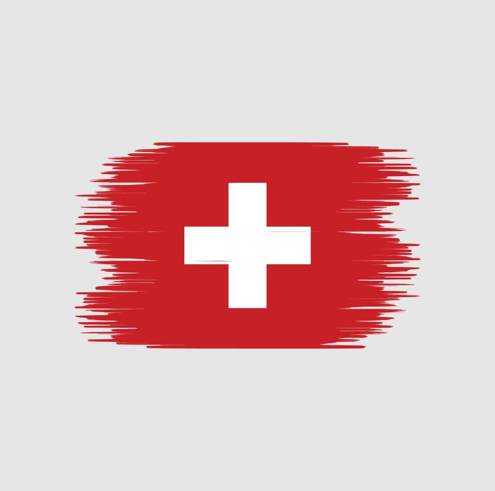 schweiz flagga penseldrag. National flagga vektor