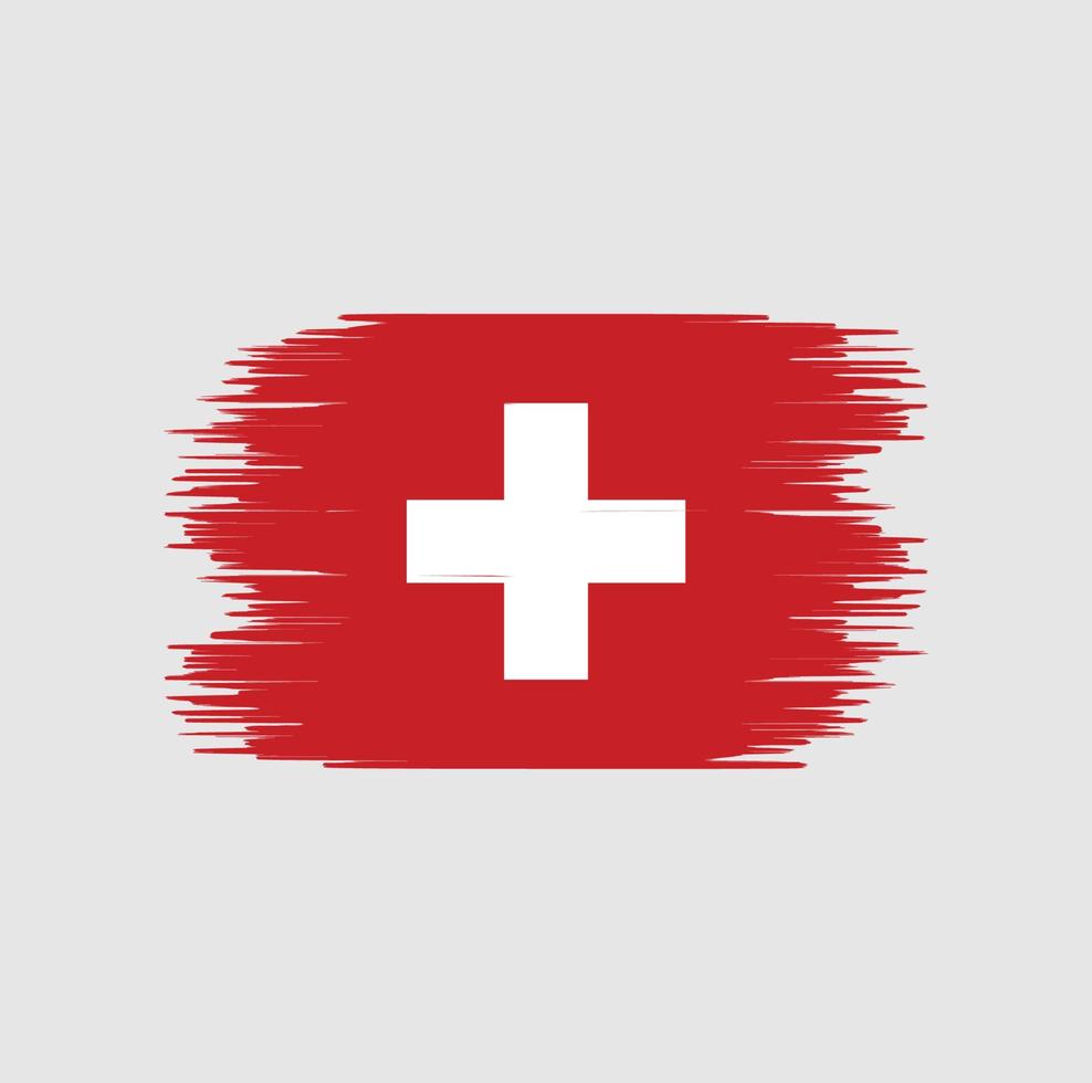 schweizer flagge pinselstrich. Nationalflagge vektor